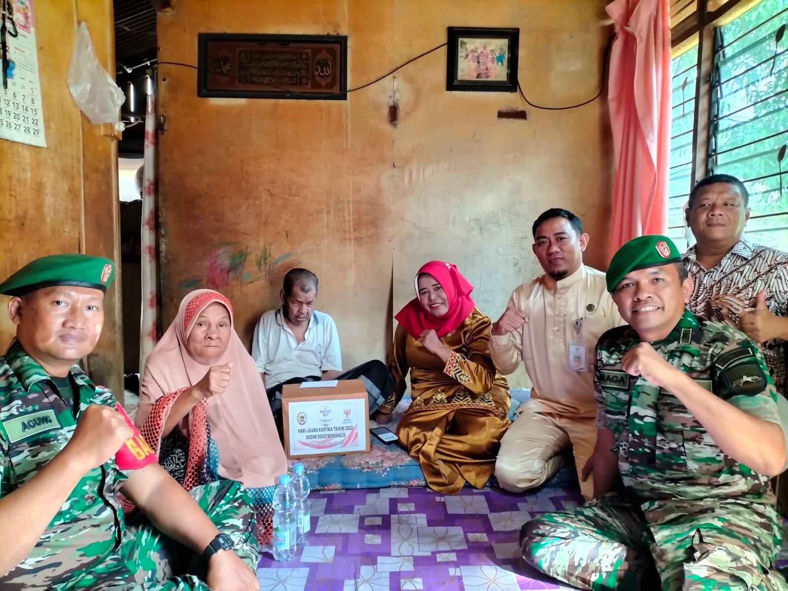 Letda Arh. H. Sinaga dan Danramil 03/Mandau Ikuti Zoom Meeting HJK TNI AD Ke 77
