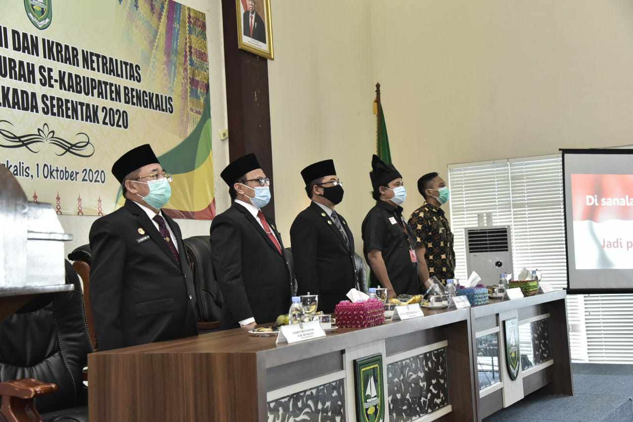 Lurah Dan Kepala Desa Se-Bengkalis Ikuti Ikrar Netralitas