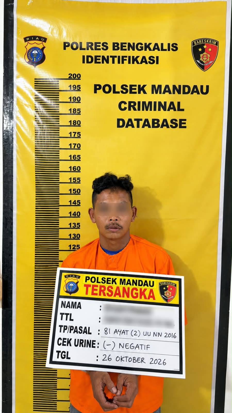Diduga Lakukan Pencabulan Sejak 2025, Bapak Bejad Masuk Bui Polsek Mandau