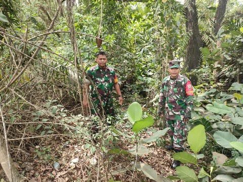 Babinsa Koramil 03/Mandau Serma Yulihar dan Serma Agusliadi Terus Laksanakan Patroli Karhutla di Gajah Sakti