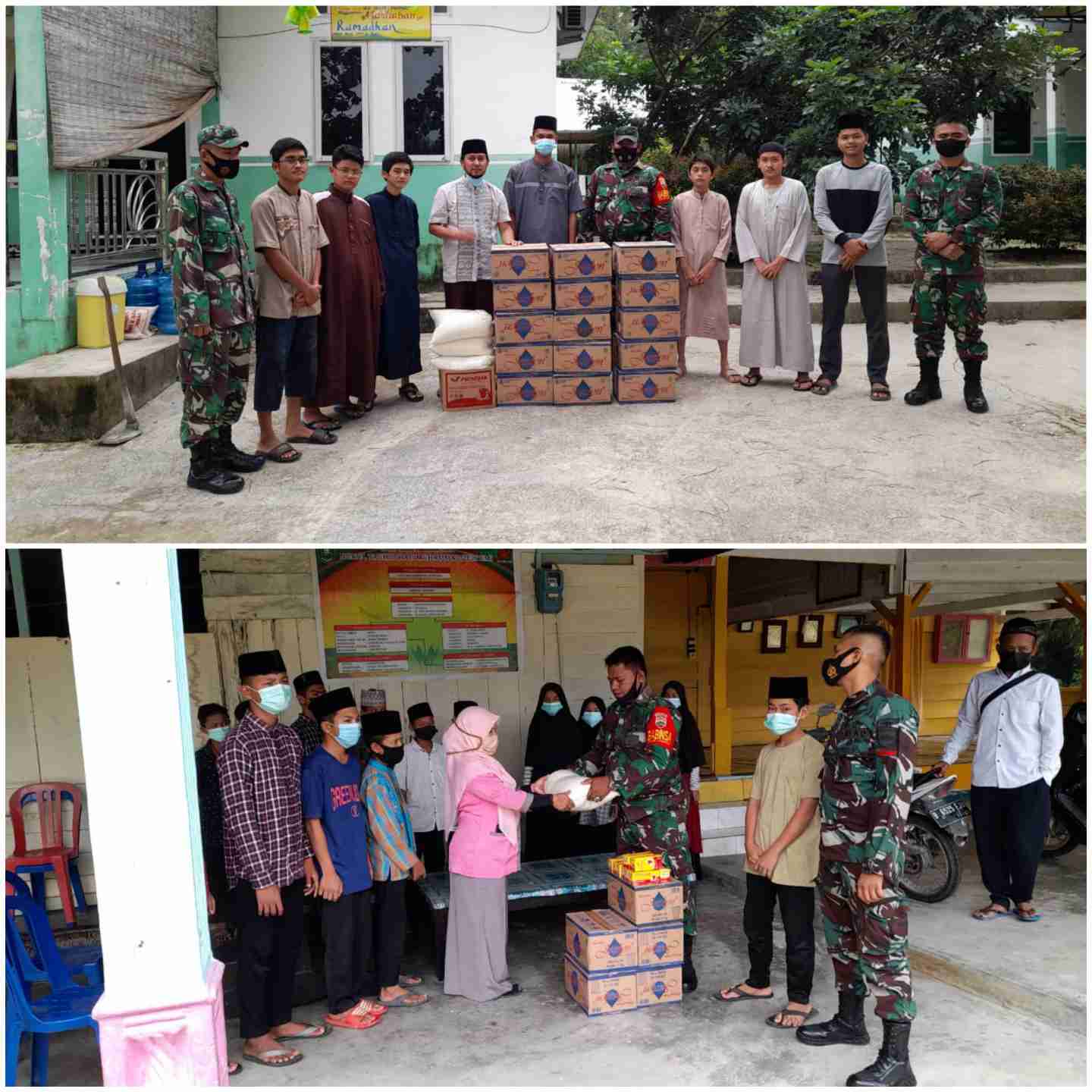 Dandim 0303/Bengkalis Berbagi Takjil di Pesantren Nurul Tauhid di Desa Petani