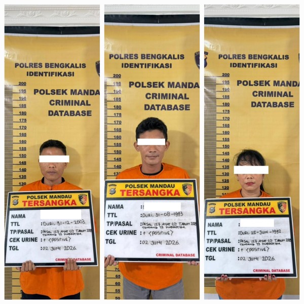 Rekaman Video Menggunakan Narkoba Beredar, Opsnal Polsek Mandau Amankan 3 Terduga Penyalahguna Narkotika
