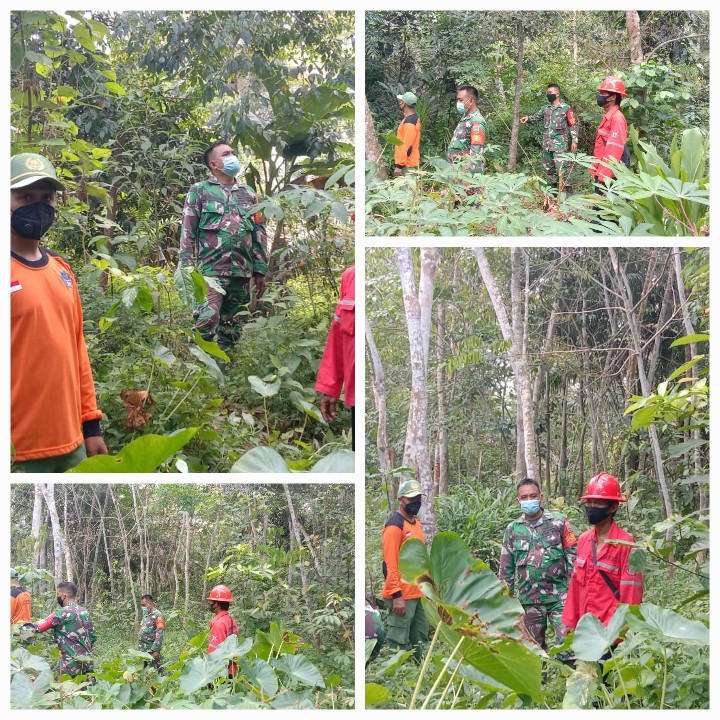 Serda S. Sijabat dan Serda Fikri Patroli Karhutla di Desa Tasik Serai Timur