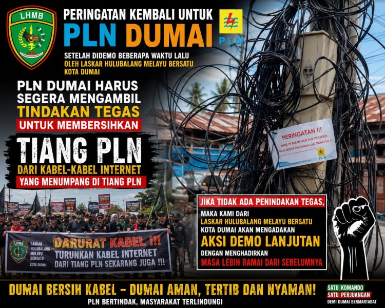 Segera Tertibkan Kabel Provider Internet yang Menumpang di Tiang PLN