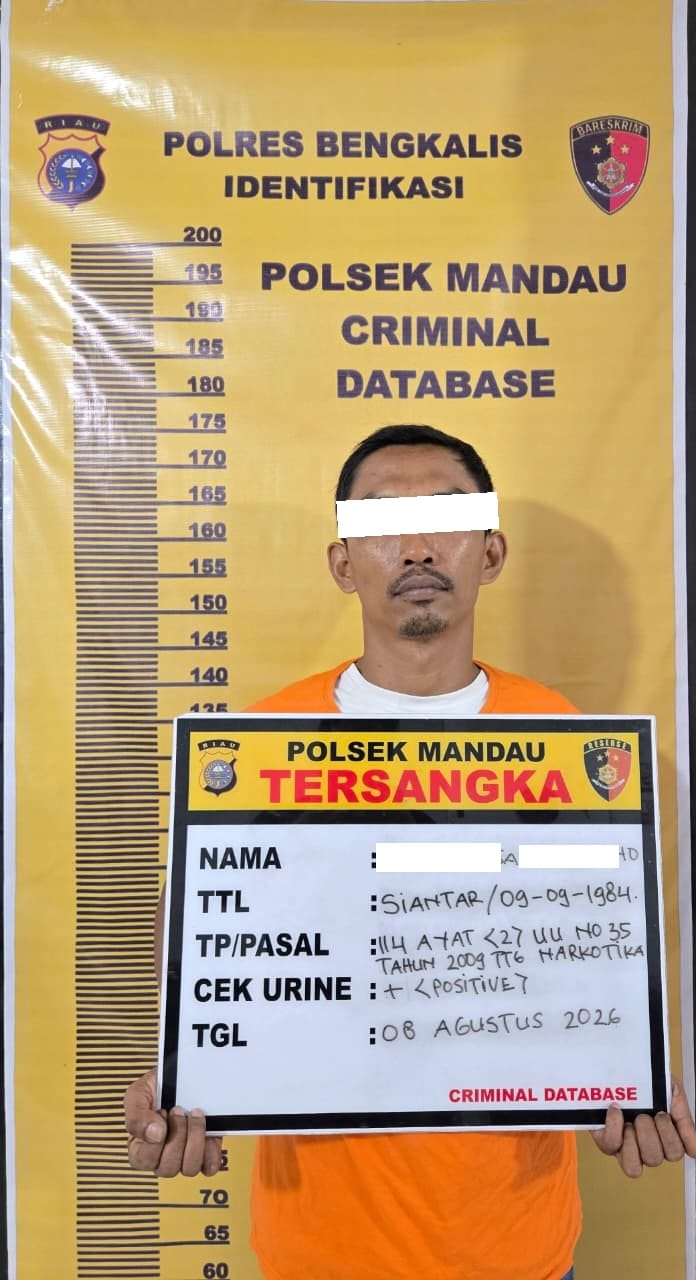 DPO Kasus Narkoba, Polsek Mandau Amankan Seorang Pria di Hotel Bathin Solapan