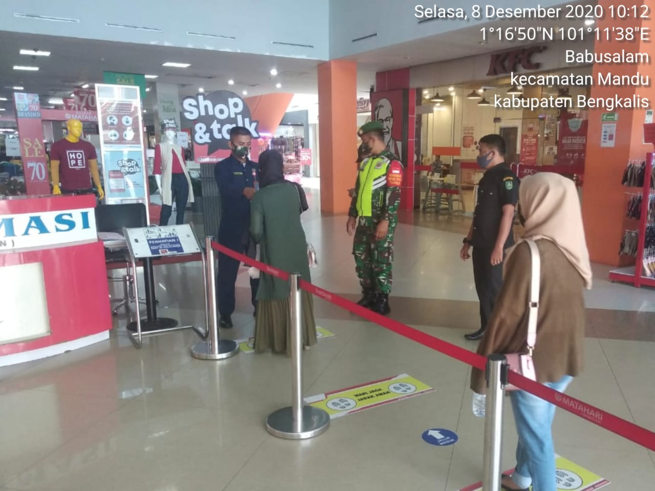 Serda Awaluddin Himbau Wajib Masker dan Protkes di Mall Mandau City