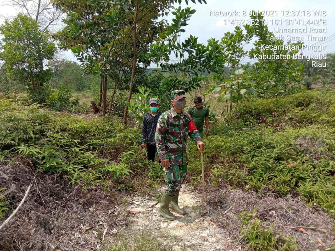 Serda M. Fikri Patroli Titik Hot Spot di Desa Melibur Hingga Desa Tasik Serai Timur
