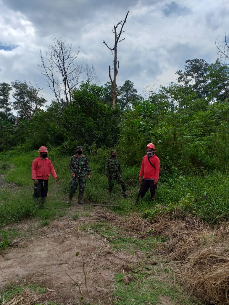 Mengurangi Titik Api, Serda P. Sinaga dan Tim Berpatroli Karhutla di Desa Melibur