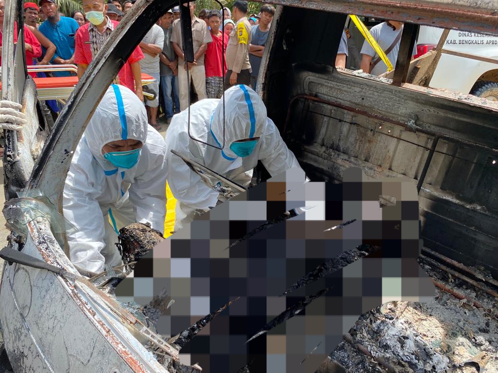 Izin Hendak Belanja Pupuk, Warga Tasik Serai Timur Ditemukan Terbakar Dalam Mobil