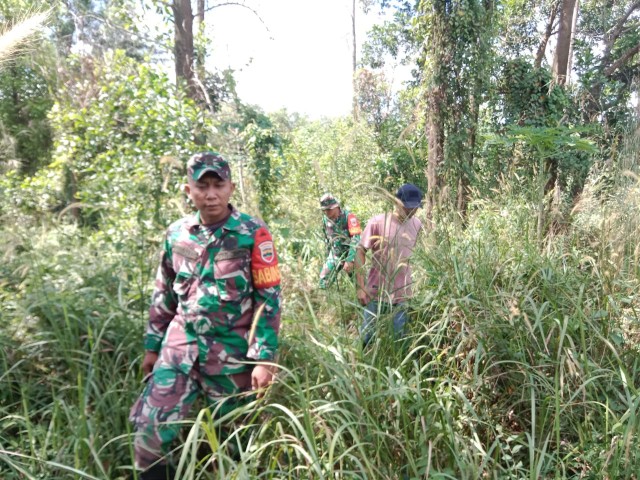 Babinsa Koramil 03/Mandau Kopda P. Samosir dan Kopda Yusup Gencar Laksanakan Patroli Karhutla di Jalan Hang Tuah