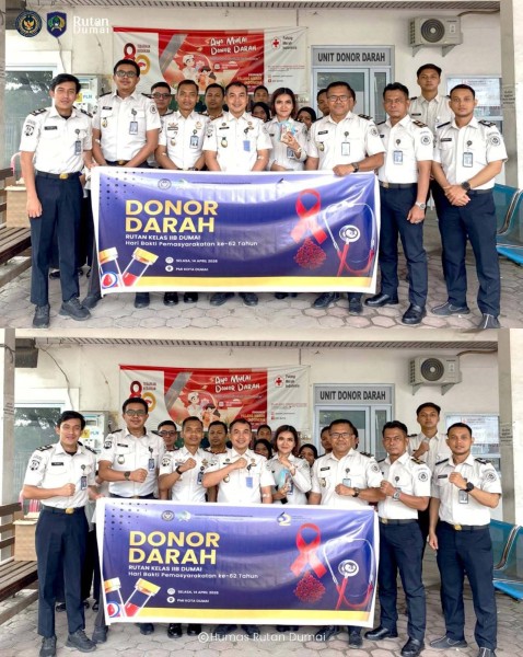 Selain Kesehatan Geatis, Rutan Dumai Gelar Donor Darah dalam Rangka HBP ke - 62
