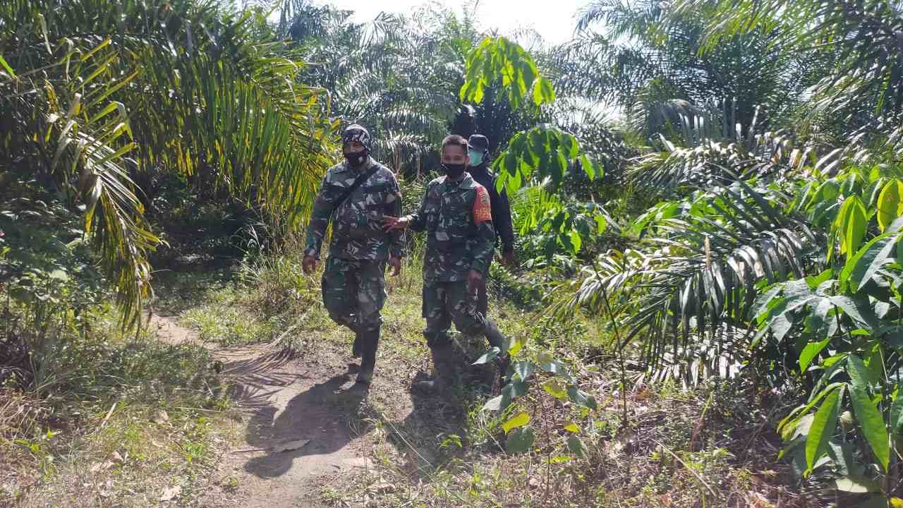 Serda Awaluddin dan Kopda Muchsin Laksanakan Patroli Karhutla di Boncah Mahang