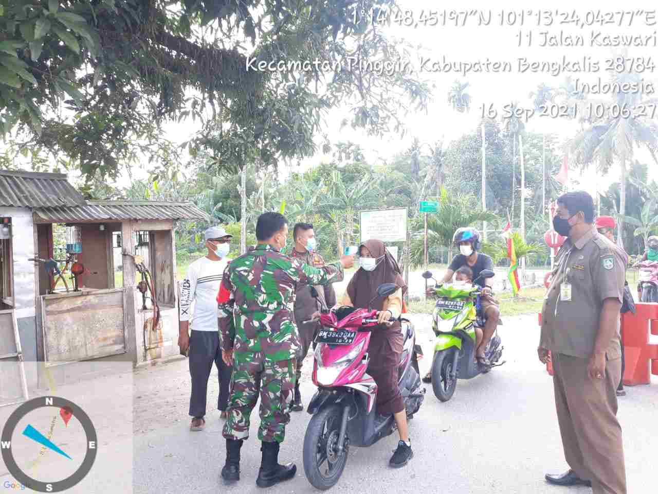 Serda A. T. Silaban Ikuti Penerapan 3M di Posko PPKM di Titian Antui, Pinggir