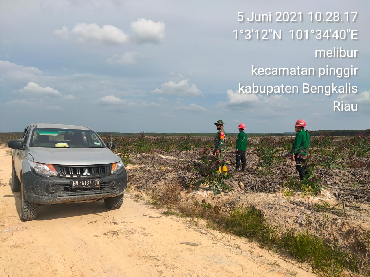 Kopda Bambang Pantau Titik Hot Spot di Desa Melibur dan Beringin