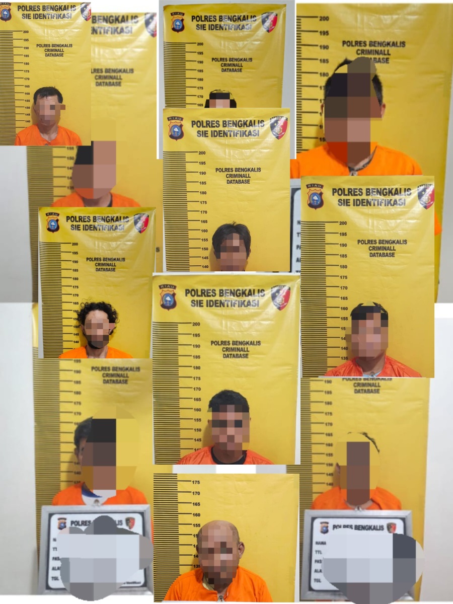 Selama Bulan Suci Ramadhan, Restik Polres Bengkalis Bekuk 11 Terduga Pelaku, BB 68,89 Gram Sabu