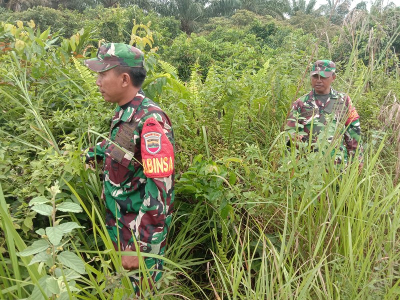 Babinsa Serka Ristiyo, Sertu Handoko dan Kopda Yusup, Berpatroli Karhutla di Jalan Tanpa Nama