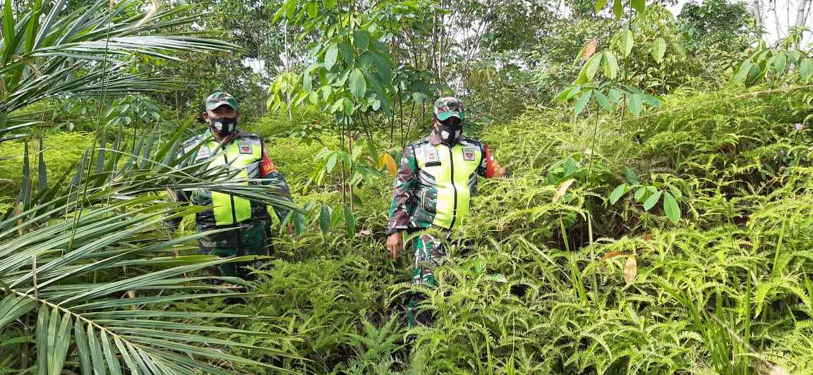 Serka N. Saragih Berpatroli Karhutla di 2 Desa Kecamatan Pinggir