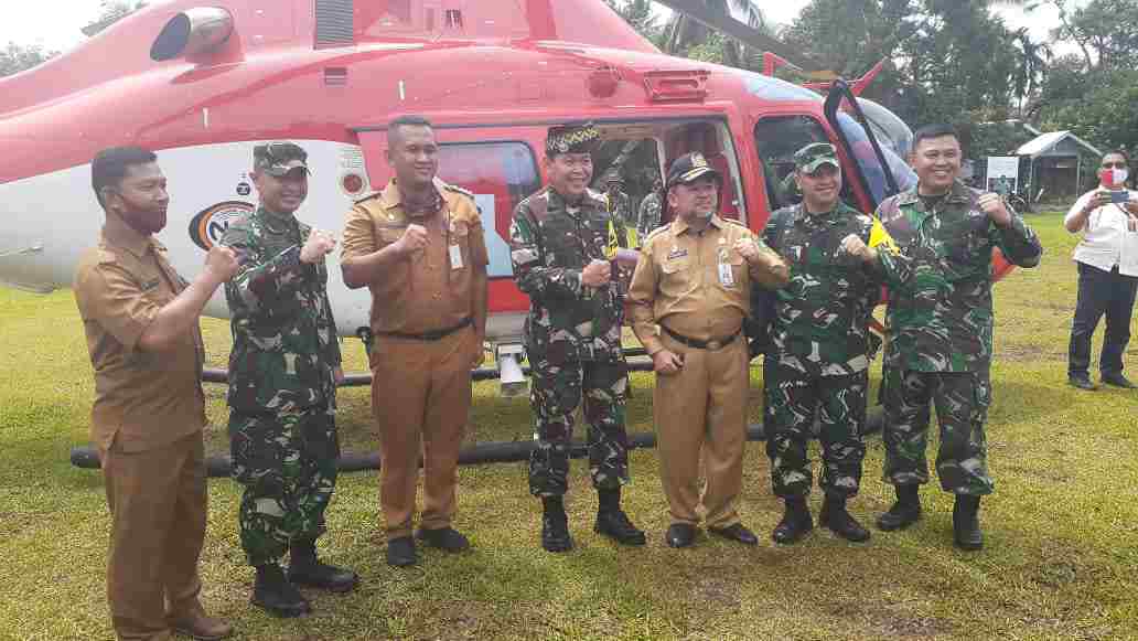 Gunakan Helikopter, Kunker Ketua Wasev Pantau Kegiatan TMMD Kodim 0303/Bengkalis