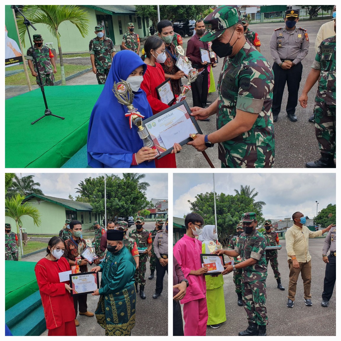 Danramil 03/Mandau Hadiri Penyerahan Hadiah Lomba Lukis Dinding di Kampung Pancasila