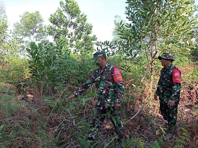 Babinsa Koramil 03/Mandau Serma Yulihar dan Serka Ristiyo, terus Laksanakan Patroli Karhuta di Wilayah Jalan Siak