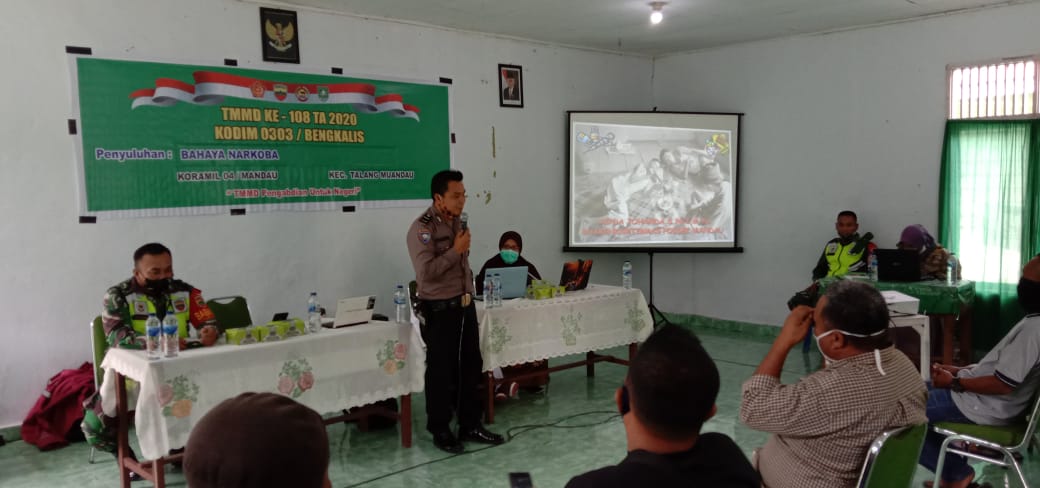 Penyuluhan Bahaya Narkoba di Tasik Serai Dalam rangka TMMD ke 108