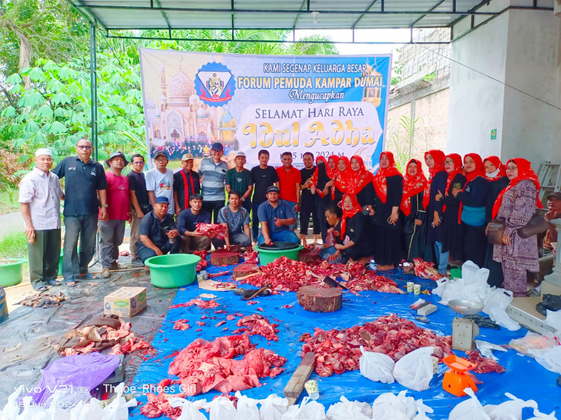 Merayakan Idul Adha 1445 Hijriyah, FPKD Kota Dumai Potong 3 Ekor Sapi dan 1 Ekor Kambing