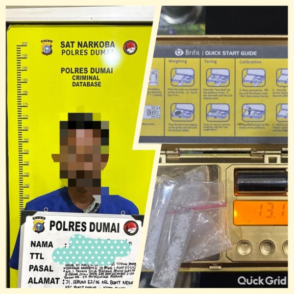 Kampung Dalam Dumai Digrebek Polisi, Seorang Pengedar Shabu Berhasil Ditangkap
