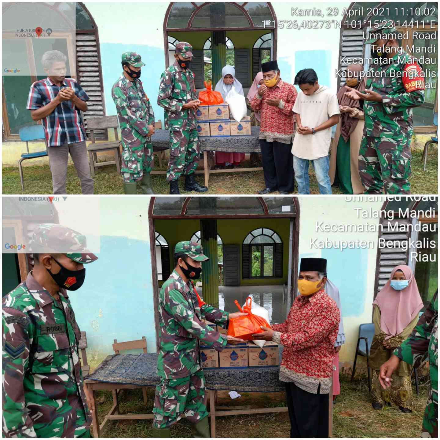 Dandim 0303/Bengkalis Berbagi Takjil di Pesantren Al-Ikhwan Kelurahan Talang Mandi