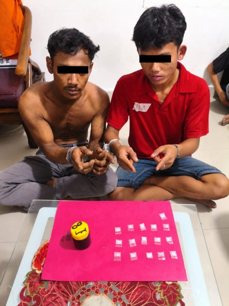 16 Paket Sabu Diamakan, AR dan RW Masuk Jerujis Besi Polsek Mandau