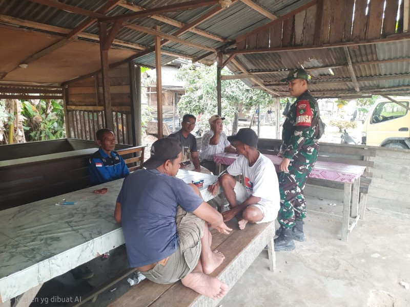 Babinsa Praka Alif Alfindo Berikan Pemahaman Pancasila Kepada Warga Air Jamban, Mandau