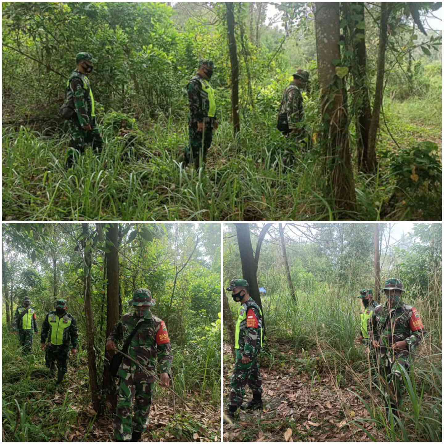 Serka TR. Lase, Sertu Ristiyo dan Serda Barus Patroli Karhutla di Harapan Baru