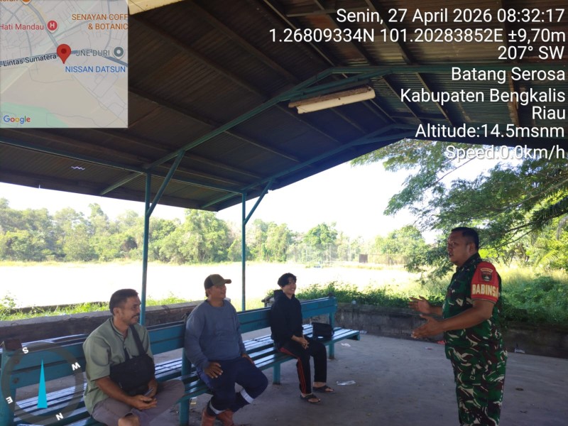 Babinsa Pelda Agus Wp. Berikan Pemahaman Pancasila Kepada Warga Gajah Sakti, Mandau