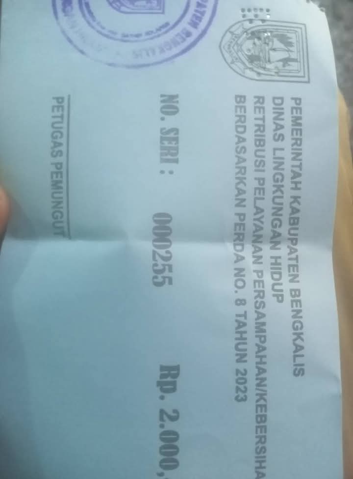 Terkait Karcis Retribusi Sampah Yang Beredar di Medsos, Itu Resmi dan Sumber PAD