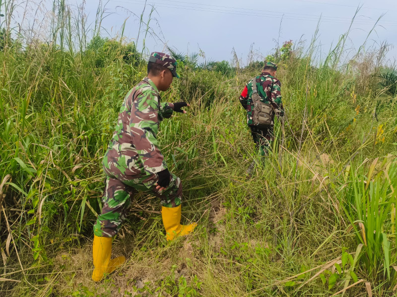 Cegah Karhutla, Babinsa Mandau Sertu Roy P., Serda M. Fikri dan Serda AT. Silaban Laksaksanakan Patroli di Jalan Tanpa Nama