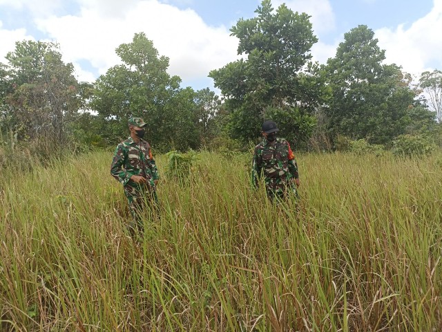 Sertu Robbi dan Sertu Handoko Patroli Karhutla di 2 Desa Kecamatan Bathin Solapan