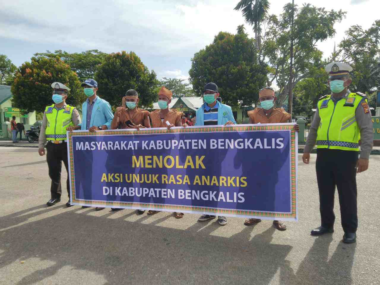 Deklarasi Menolak Aksi Unjuk Rasa Anarkis Dihadiri Anggota Polres Bengkalis