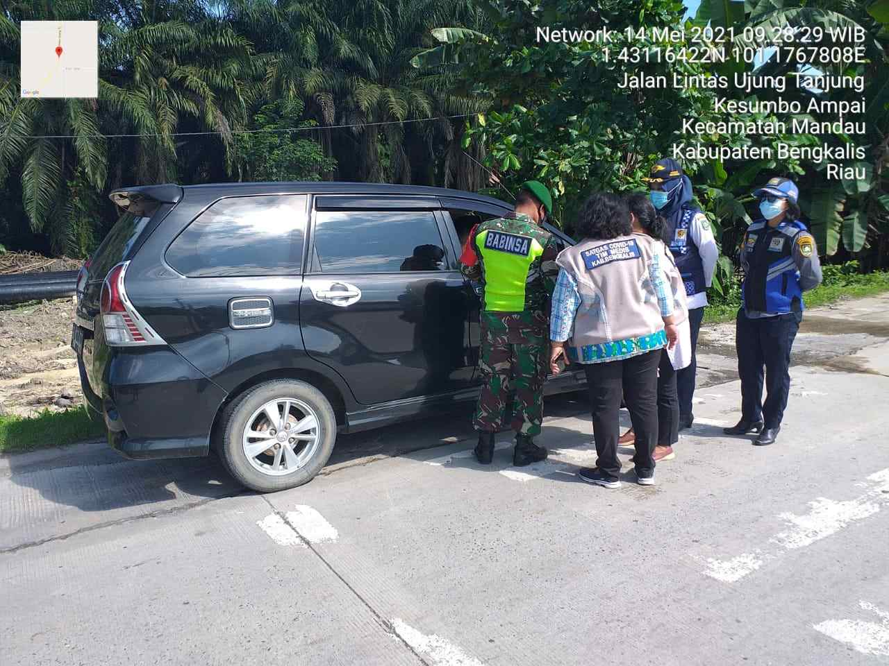 Koramil 04/Mandau Tinjau Pos Penyekatan Simpang Bangko Bathin Solapan