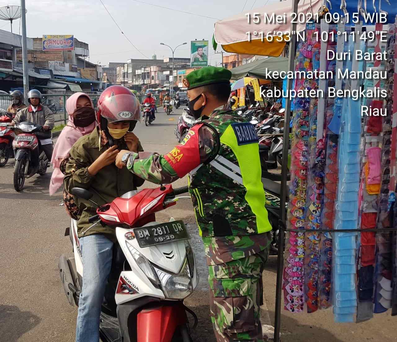 Koptu Heriyadi Himbau Pengunjung Pasar Dewi Sartika Mandau