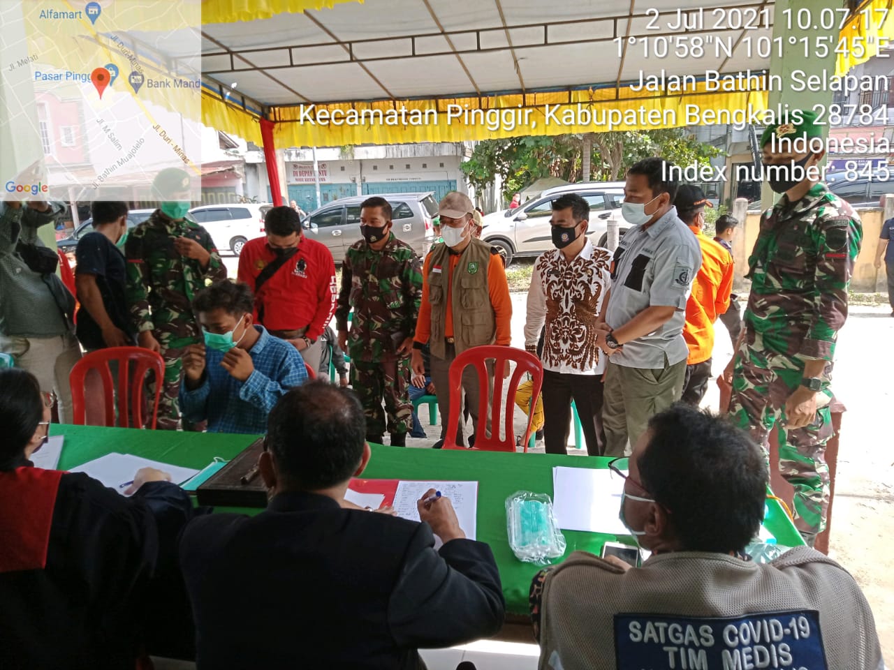 Penertiban Protkes Gabungan, Danramil 04/Mandau Himbau Agar Wajib Masker