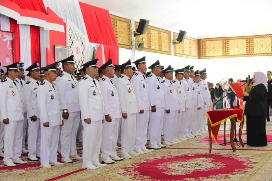 Dilantik Bupati Bengkalis Hj, Kasmarni, 75 Kepala Desa Se Bengkalis Menjabat Lagi, Berikut Nama Lengkapnya