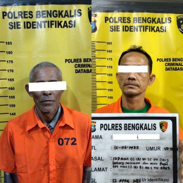 1 Anggota Linmas Desa Jangkang Dan 1 Masyarakat Biasa Diamankan Satresnarkoba Bengkalis