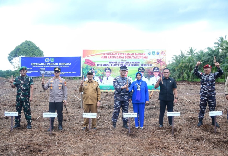 Wabup Bengkalis dan Komandan Lanal Dumai Tanam Mangrove di Pantai Muntai