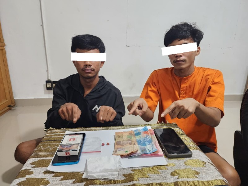 Polsek Mandau Amankan Dua Pemuda dalam Kasus Penyalahgunaan Sabu dan Ekstasi