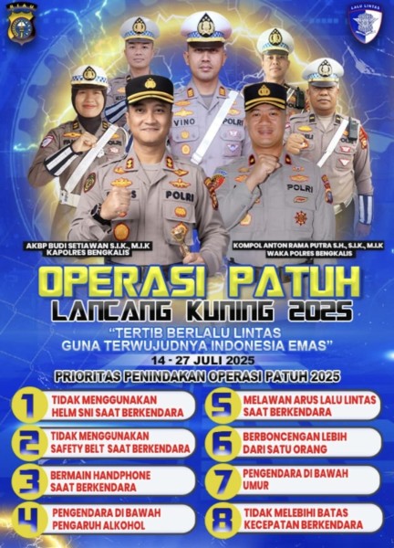 Dalam Operasi Patuh Lancang Kuning 2025, Ini Sasaran Satlantas Polres Bengkalis