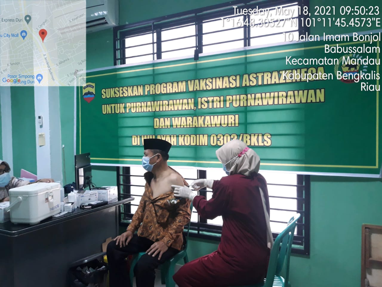 13 Purnawirawan TNI AD pun Ikut di Vaksinasi di Koramil Mandau 04/Mandau