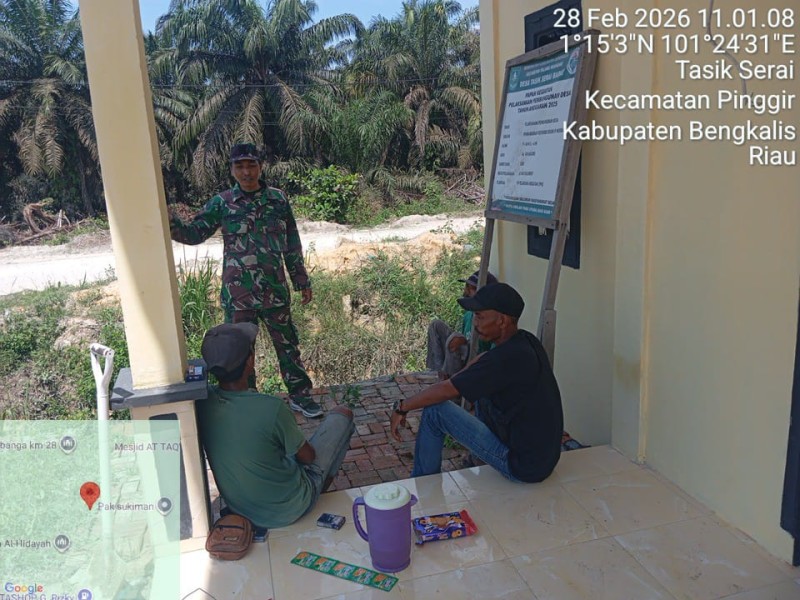 Babinsa Pelda Suprapto Berikan Penyuluhan Pancasila Kepada Warga, Desa Tasik Serai Barat