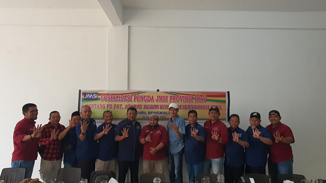 Kunjungi Bengkalis, Pengda JMSI Riau Sosialisasikan PD, PRT, Aturan Sertifikasi dan Aturan Dewan Pers
