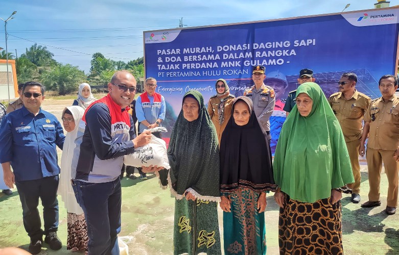 1.000 Paket Pasar Murah di Rohil, Warga Terharu, SKK Migas-PT PHR Donasikan Daging Sapi