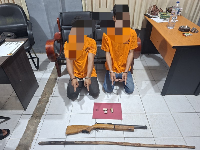 2 Pria di Rupat Utara Diamankan, Diduga Ancam Warga dengan Senapan Angin, Hasil Tes Urin Positif Narkoba