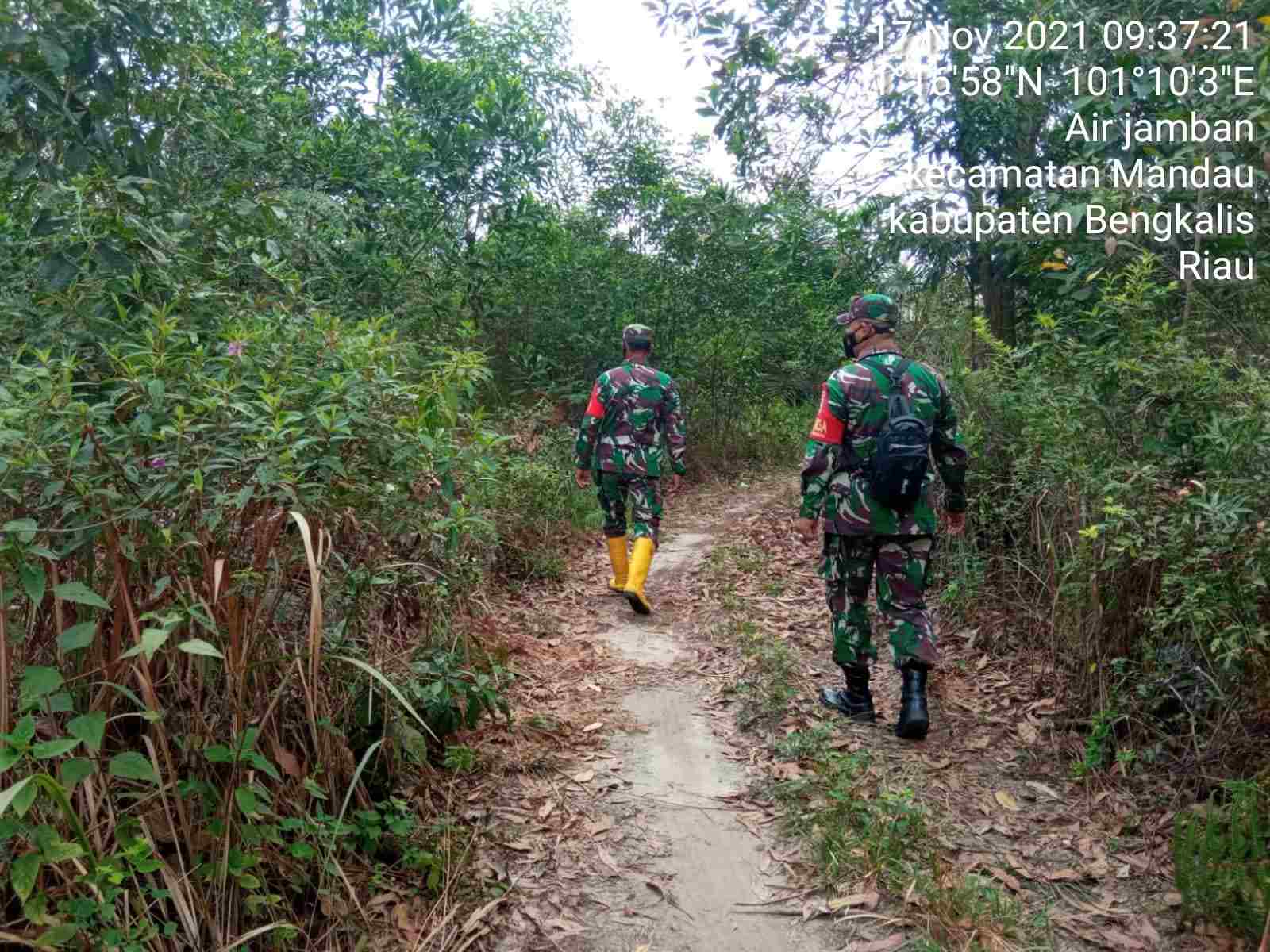 Pelda Amiruddin Laksanakan Patroli Karhutla di 2 Kelurahan Air Jamban